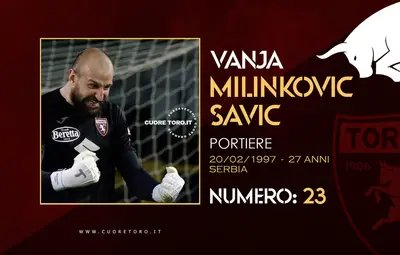 Rosa Torino Fc 2024-2025 - Vanja Milinkovic Savic