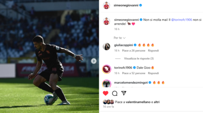 Torino Genoa: Simeone sui social