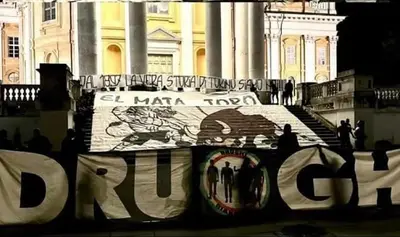Striscione Drughi a Superga