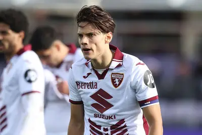 Samuele Ricci of Torino Fc looks on during the Serie A match between Fiorentina and Torino at Stadio Artemio Franchi on January 19, 2025 in Florence, Italy.