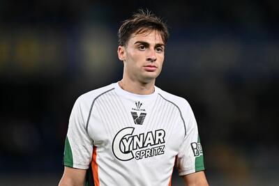 Gaetano Oristanio of Venezia looks on during the Serie A match between Verona and Venezia at Stadio Marcantonio Bentegodi on October 04, 2024 in Verona, Italy.