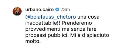 Cairo interviene sul "caso" video a Superga