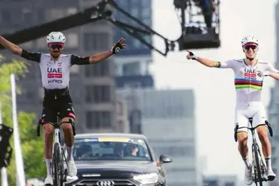 Brandon McNulty vince il Gp de Montréal in parata con Tadej Pogačar 2025 ©USA Cycling via IG
