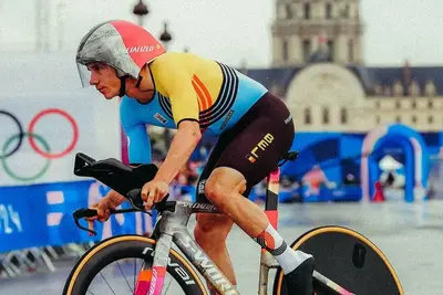 Remco Evenepoel nella crono olimpica delle Olimpiadi di Parigi 2024 ©Remco Evenepoel via IG