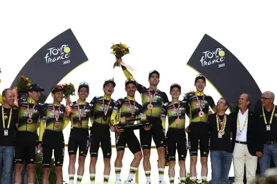 La Visma Lease a Bike sul podio della classifica a squadre ©Team Visma Lease a Bike