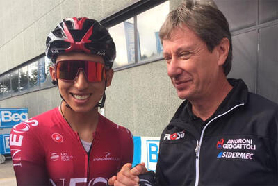 Giovanni Ellena con Egan Bernal © Eolo-Kometa