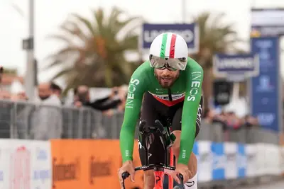 Filippo Ganna ha vinto la cronometro di Lido di Camaiore © Twitter Tirreno-Adriatico