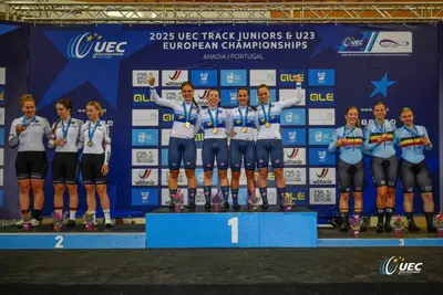 L'oro del Team Sprint femminile ai Campionati Europei su pista juniores di Anadia ©TaskFoto/Sprint Cycling