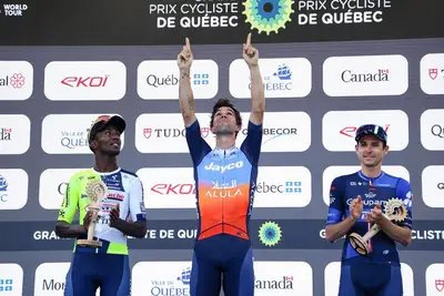 Il podio del Grand Prix Cycliste de Québec 2024 © GreenEDGE Cycling