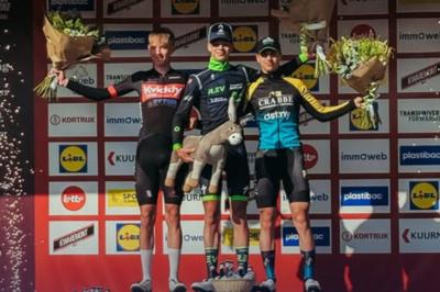 Tuur Veerbeck sul podio della Kuurne Junior ©R.EV Brussels Cycling Academy