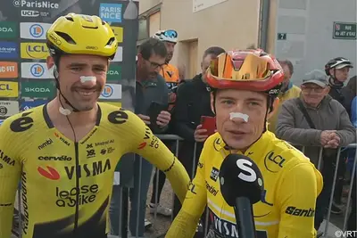 Victor Campenaerts e Jonas Vingegaard ai microfono di Sporza ©VRT