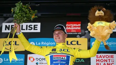 Remco Evenepoel vincitore della quarta tappa del Giro del Delfinato 2024 © Twitter Soudal-Quick Step