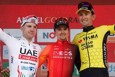 Il podio dell'Amstel Gold Race 2024 © Visma-Lease a Bike