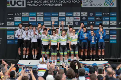 Il podio della Mixed Relay dei Campionati del Mondo di Zurigo 2024©bikechannelviaX