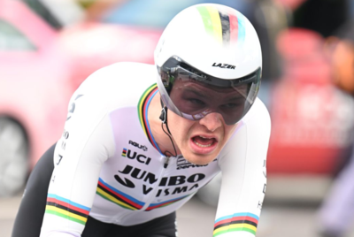 Tobias Foss nel prologo del Romandia: arrivò secondo per 29 centesimi.