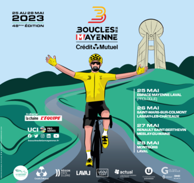 La locandina promozionale dell'edizione 2023 della Boucles de la Mayenne