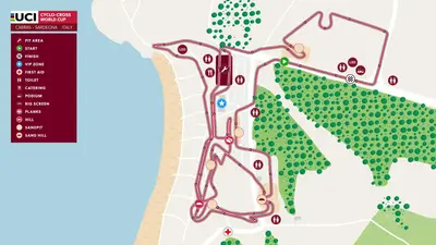 Il percorso della terza tappa della Coppa del Mondo di ciclocross, al via domenica 8 dicembre a Cabras © UCI Cyclocross