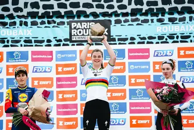 Il podio della Parigi-Roubaix Femmes 2024 © Lidl-Trek