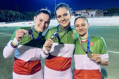 Matlide Cenci, Elisa Pontara e Siria Trevisan, campionesse italiane della velocità a squadre ©Federciclismo