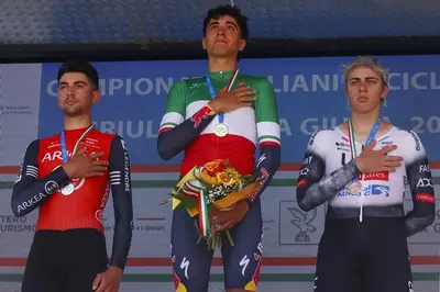 Davide Donati con la maglia di campione italiano under 23 a cronometro © Davide Donati/Sprint Cycling