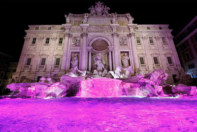 La Fontana di Trevi rosa a 100 giorni dal Giro 2023 © Giro d'Italia
