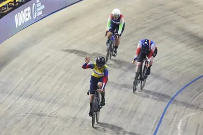 Martha Bayona Pineda durante la Track Champions League 2024 ©UCI Track Champions League