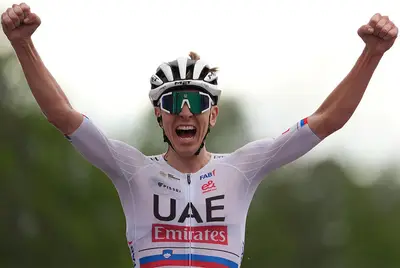 Tadej Pogacar ottiene a Oropa la prima vittoria in carriera al Giro © Giro d'Italia