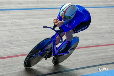 Matteo Bianchi impegnato nel Chilometro agli Europei di Heusden-Zolder ©UEC