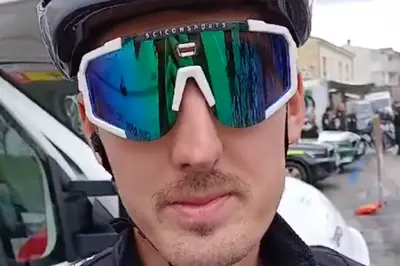Alan Hatherly alla partenza della Settimana Coppi e Bartali
