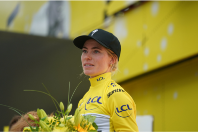 Demi Vollering per la prima volta in maglia gialla ©Tour de France Femmes
