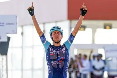 Antonio Tiberi vince la terza tappa dell'UAE Tour 2026 ©Getty Images