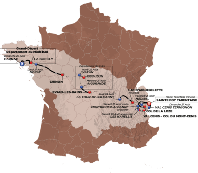 La planimetria del Tour de l'Avenir 2023