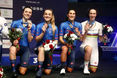 Il quartetto femminile bronzo agli Europei su pista di Konya 2026 ©FCI