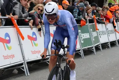 Luca Vergallito durante la crono di Irun, prima tappa dell'Itzulia Basque Country 2024 ©Josu Pérez via IG