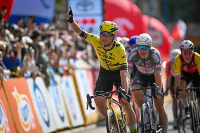 Olav Kooij vince la prima tappa del Tour de Pologne 2025 © Visma-Lease a Bike via X