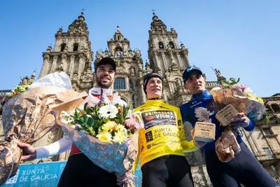 Il podio della scorsa edizione con Vingegaard, Herrada e Guerreiro © O Gran Camiño