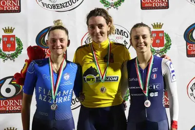 Marion Borras vince la Corsa a punti alla Sei Giorni delle Rose di Fiorenzuola su Chiara Consonni©Claudio Cavalli