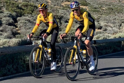 Wout van Aert in allenamento alle Canarie con Koen Bouwman © Wout van Aert