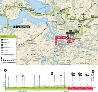 Planimetria e altimetria della Scheldeprijs 2024