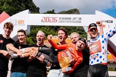 Jarno Widar festeggia la vittoria del Tour of Guangxi ©Lotto Intermarché