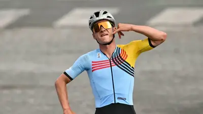 Remco Evenepoel, qui al traguardo alle Olimpiadi di Parigi 2024 © Getty Images