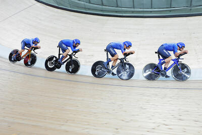 Il quartetto azzurro impegnato in questi giorni ai Mondiali di Glasgow © UCI
