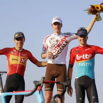Il podio del Giro del Veneto 2023 © decathlonag2rcitroen