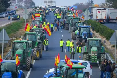 La protesta dei trattori coinvolge in pieno l'Andalusia © OkDiario.com