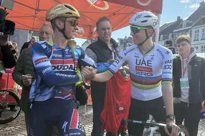 Remco Evenepoel e Tadej Pogacar alla Amstel Gold Race © Soudal Quick-Step via X