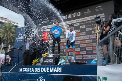 Il podio della Tirreno-Adriatico 2025 © Tirreno-Adriatico via X