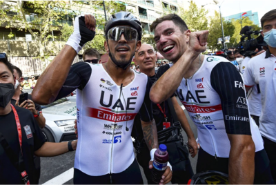 La gioia di Molano e Oliveira dopo la vittoria a Zaragoza ©La Vuelta