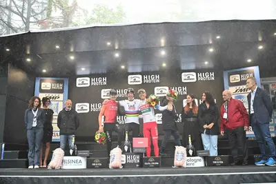 Il podio dell'edizione 2024 del Giro dell'Emilia