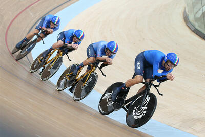Filippo Ganna, Francesco Lamon, Simone Consonni e Jonathan Milan © UCI