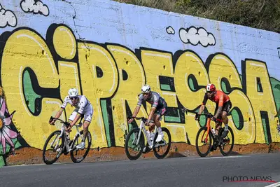 Tadej Pogačar, Mathieu van der Poel e Filippo Ganna hanno stabilito il nuovo record di ascesa della Cipressa nel 2025 © Photo News via X @AlpecinDCK